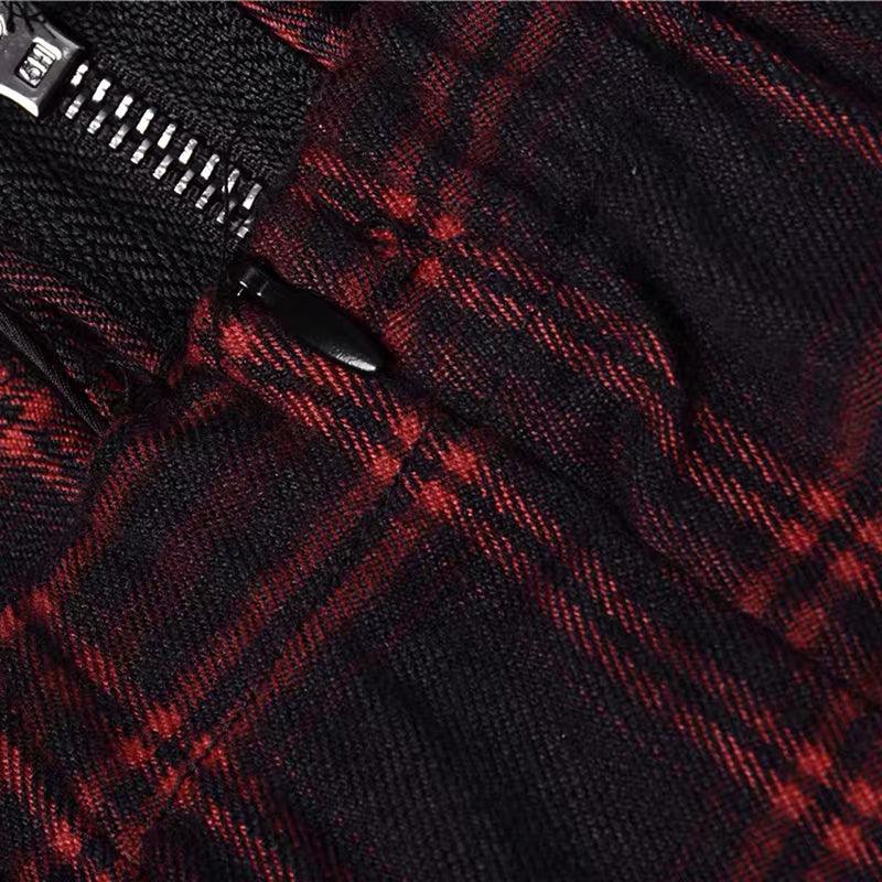Gothic Grunge Spaghetti Strap Plaid Mini Dress