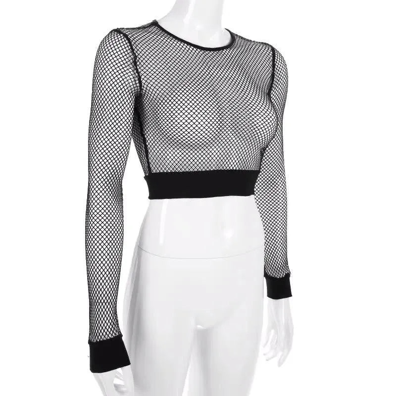 Cropped Mesh Top