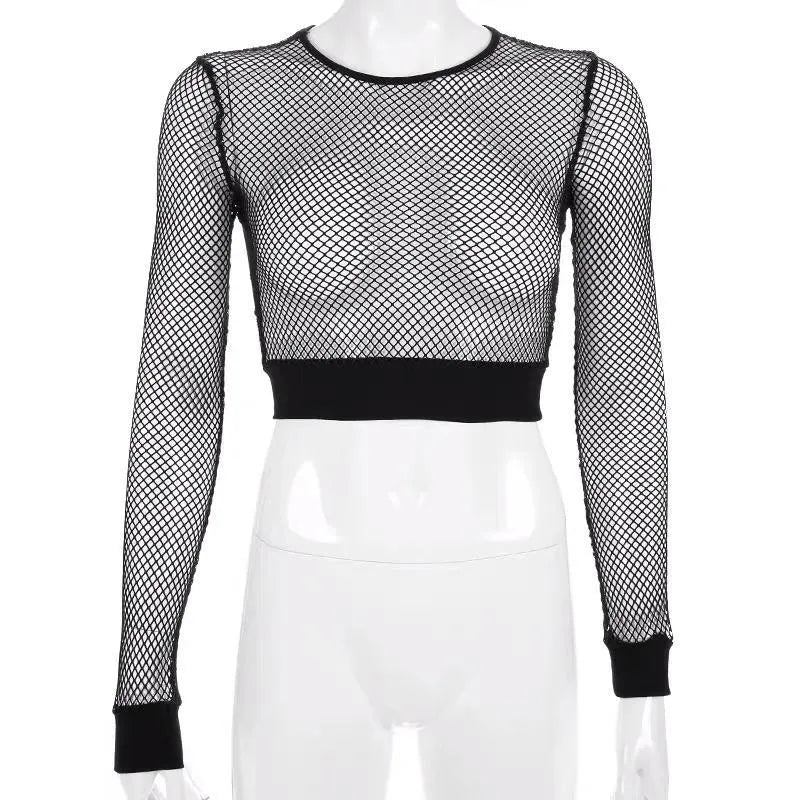 Cropped Mesh Top