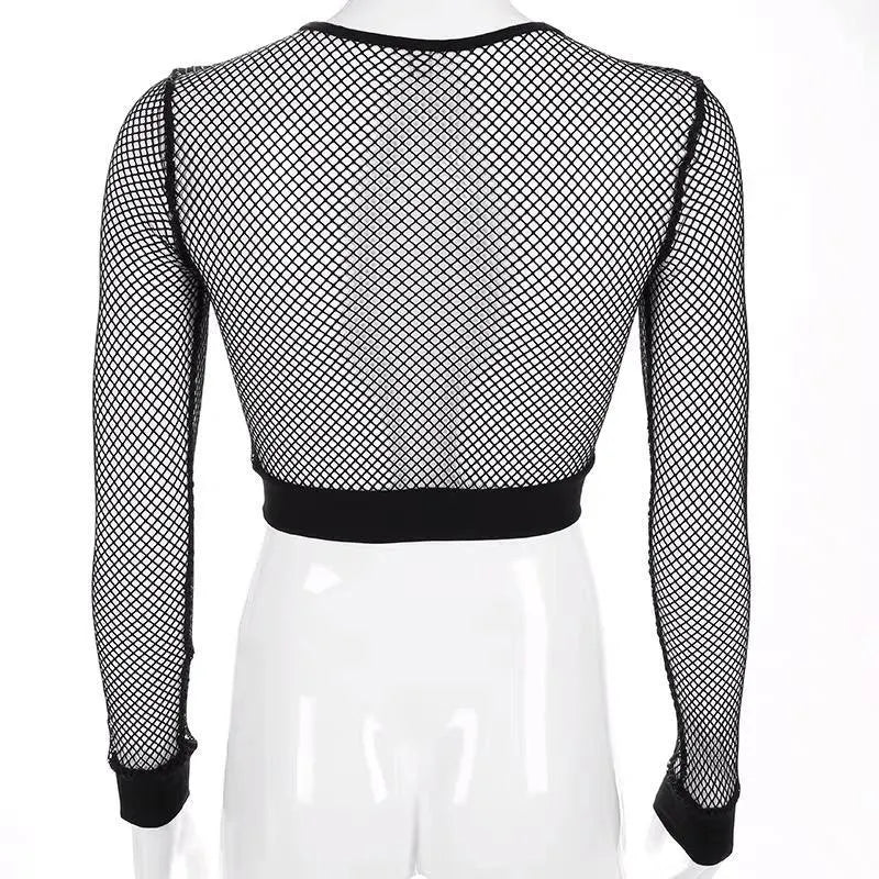 Cropped Mesh Top