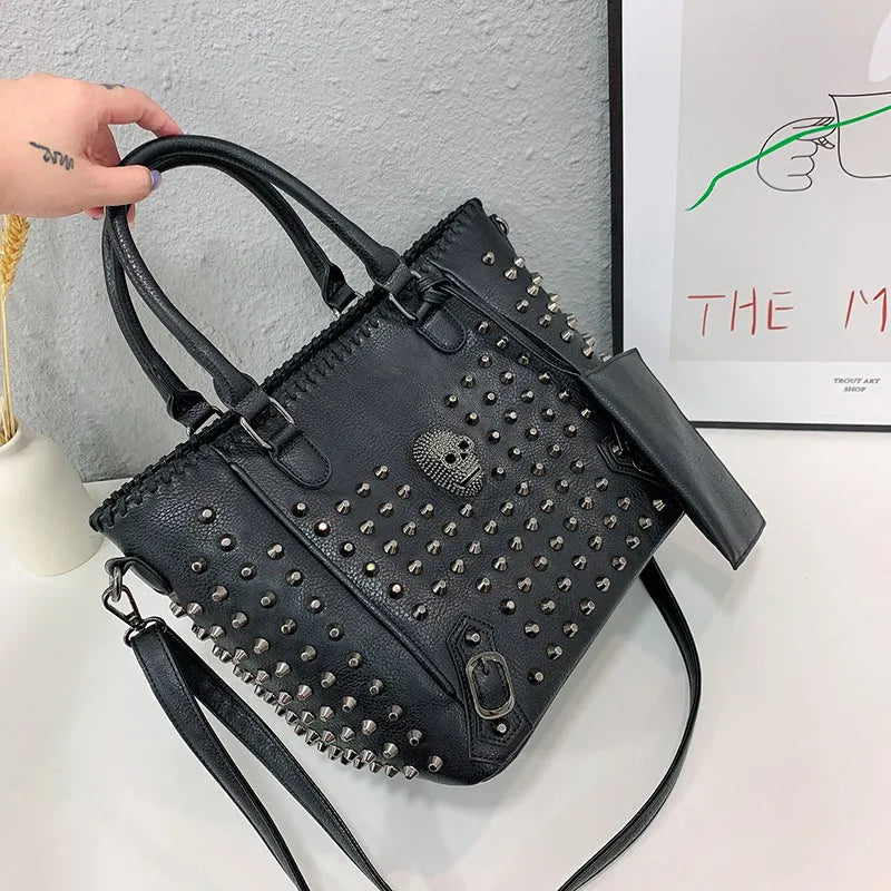 Pack Your Panic Skull Rivets Bag