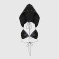 Triangle Cup Hooded Leather Bra