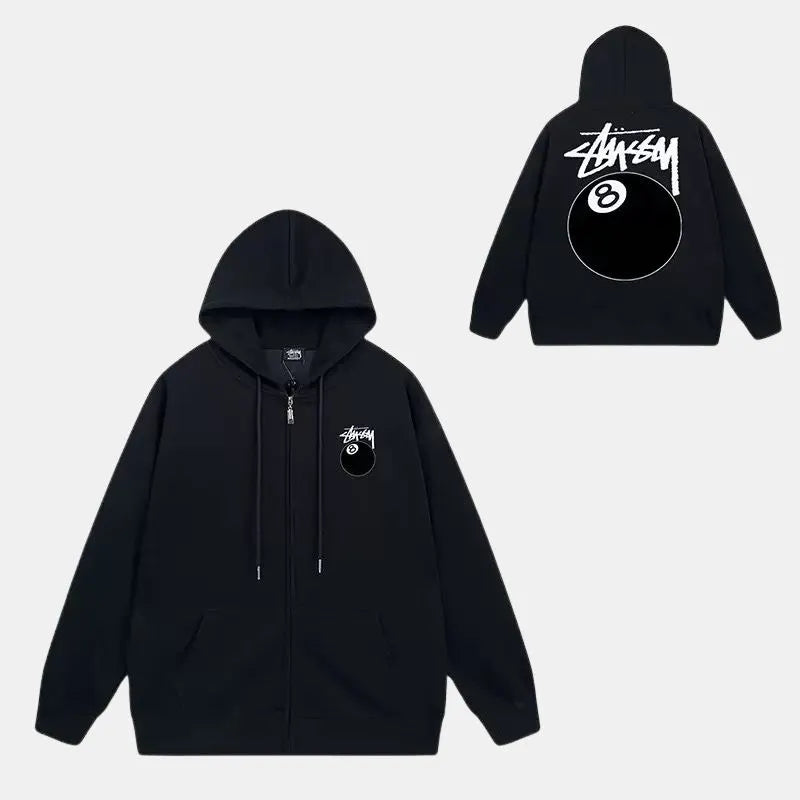 8 Ball  Zip Up Hoodie