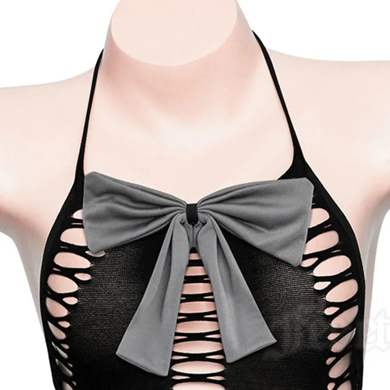 Endless Love Hollow Out Top and Mini Skirt Lingerie Set