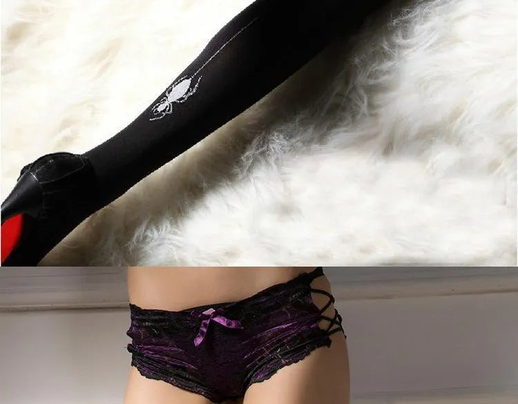 Spider Web Over-Knee Socks