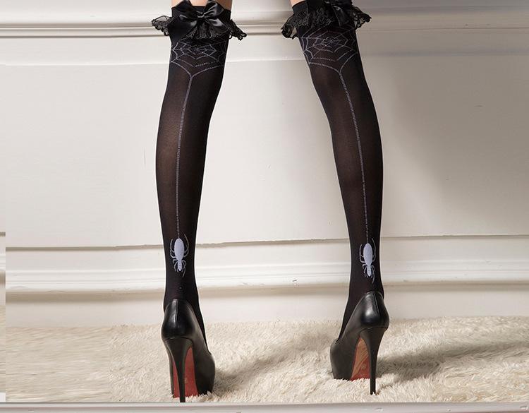 Spider Web Over-Knee Socks
