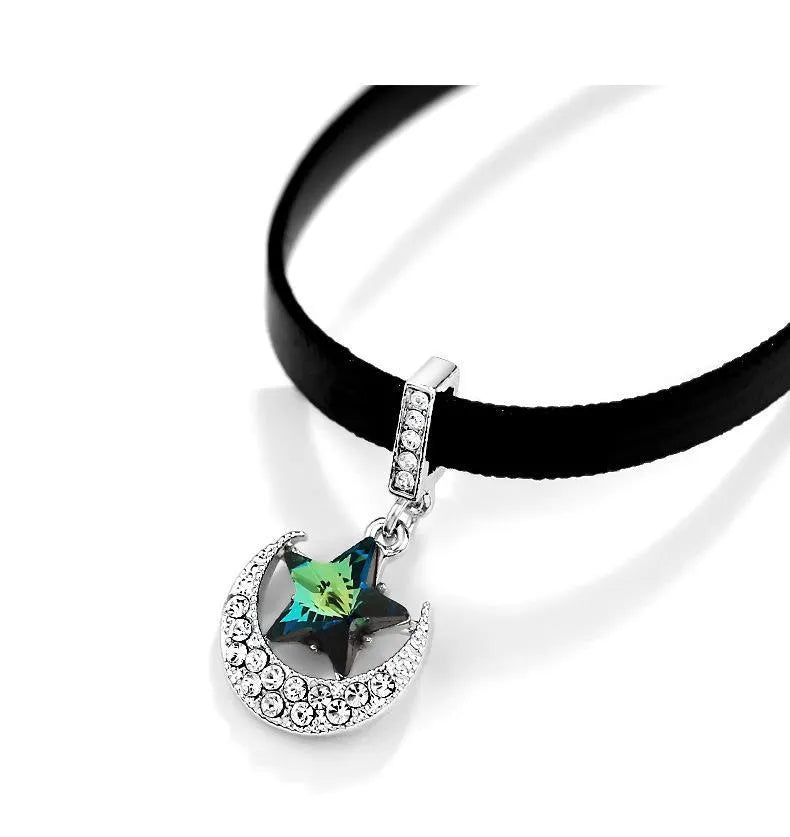 Star Moon Diamond Choker
