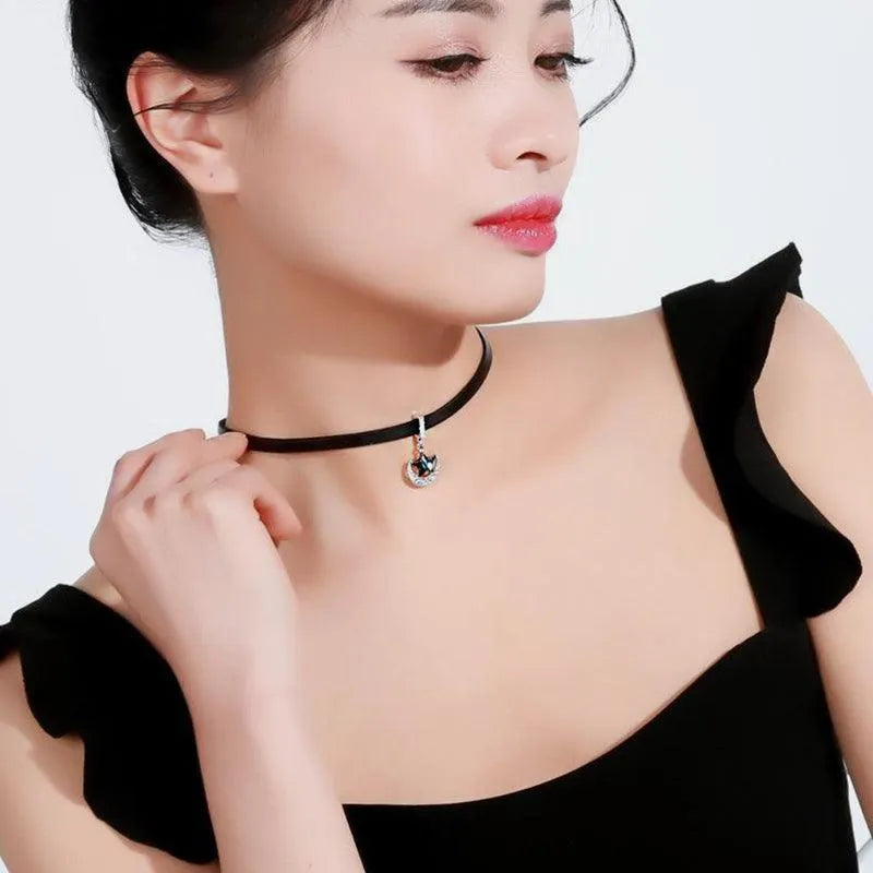 Star Moon Diamond Choker
