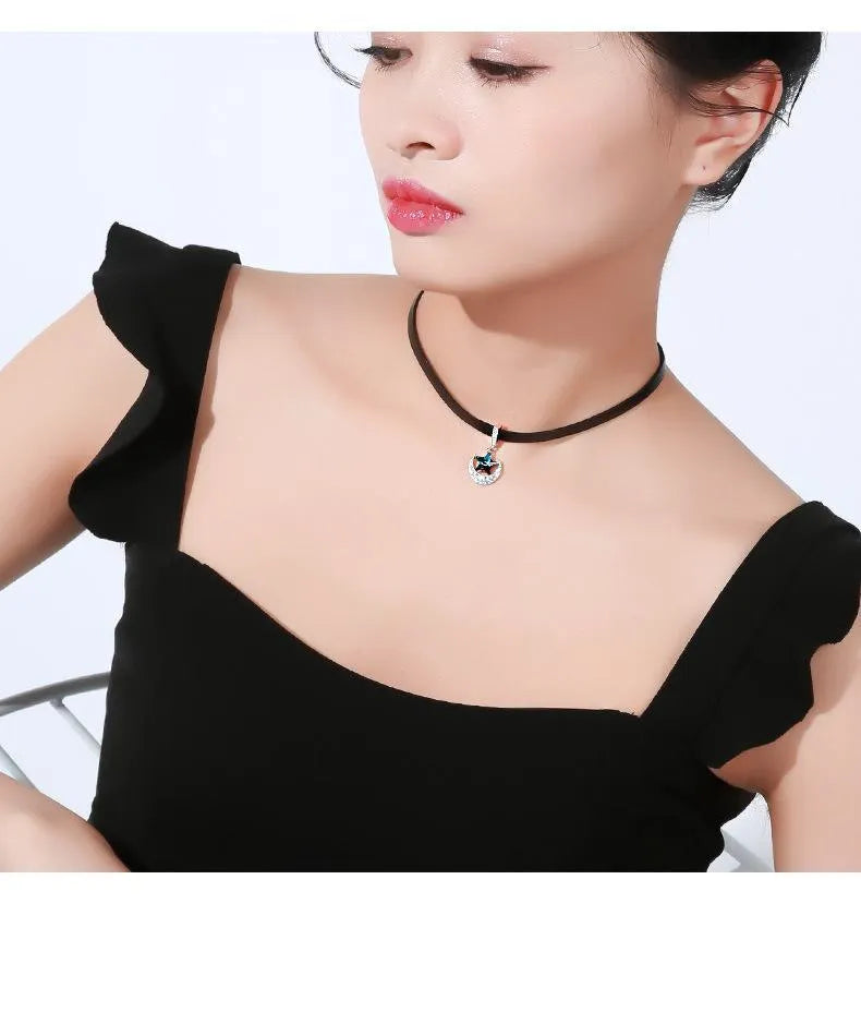 Star Moon Diamond Choker
