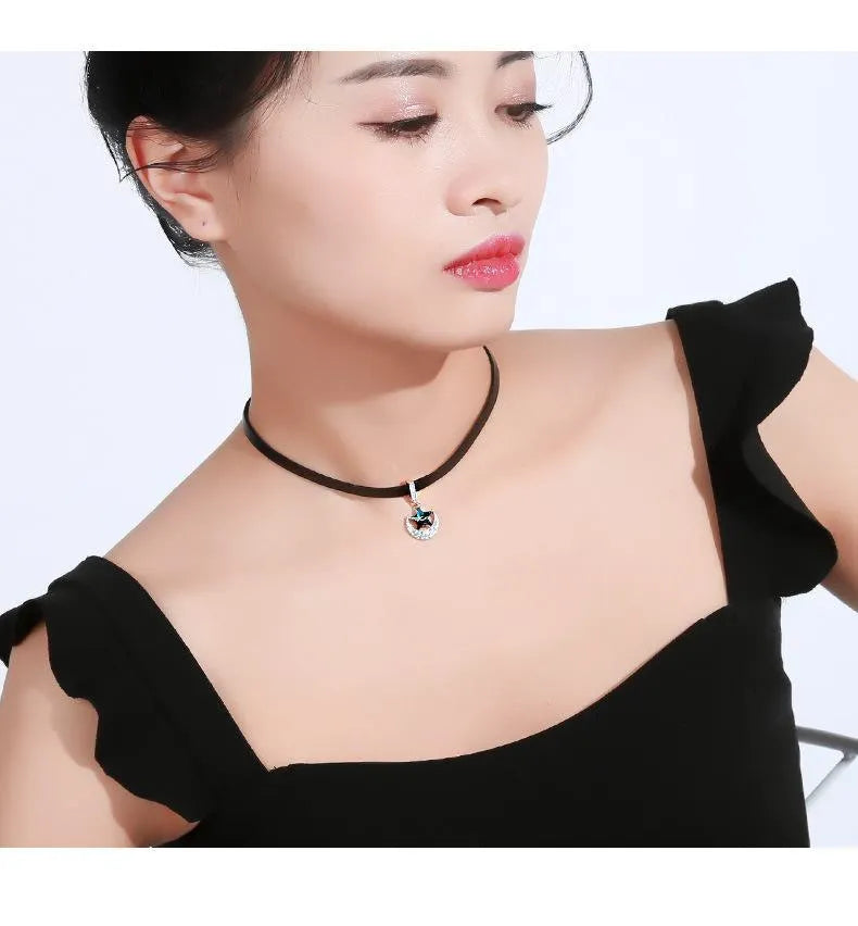 Star Moon Diamond Choker