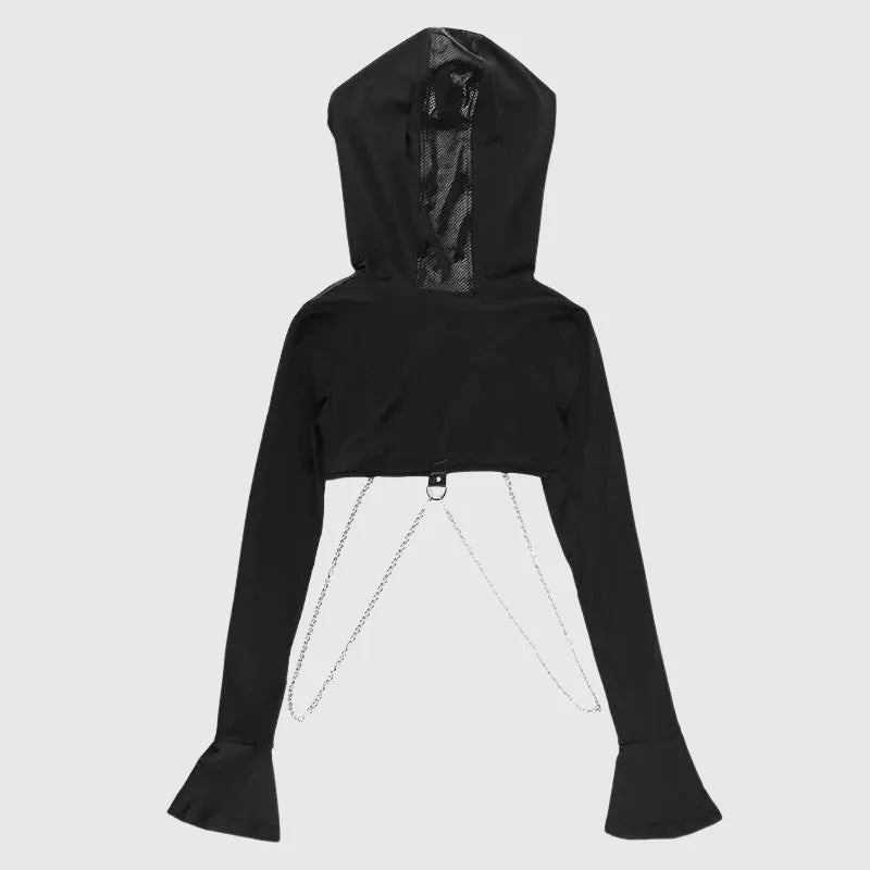 Funk Punk Buckle Chains Hoodie Top