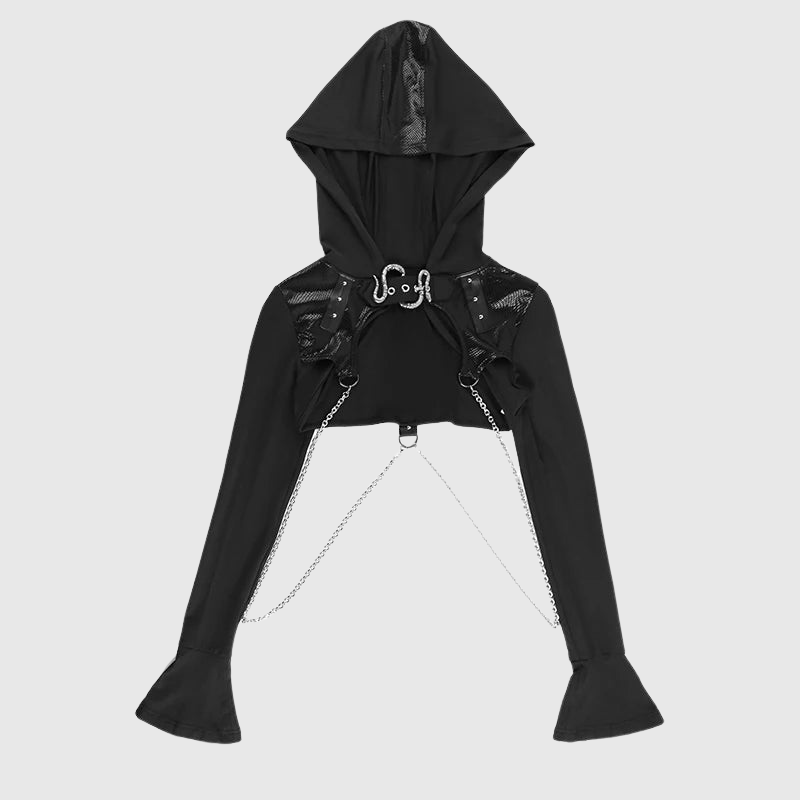 Funk Punk Buckle Chains Hoodie Top