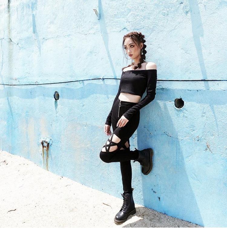 Hollow Punk Star Leggings