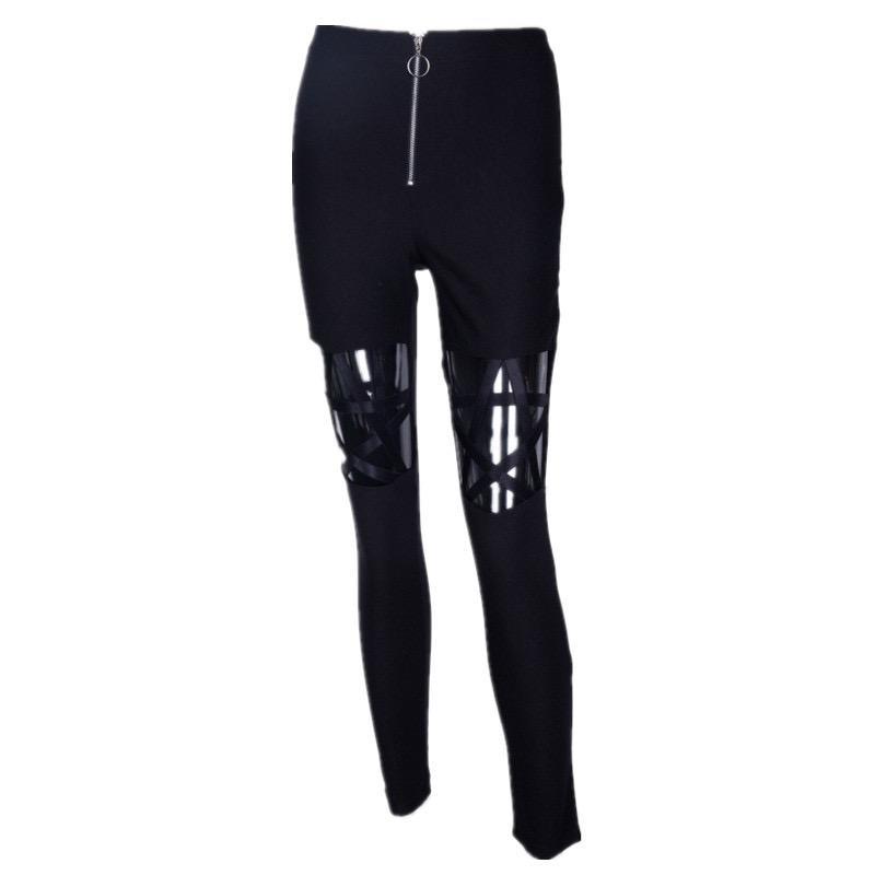 Hollow Punk Star Leggings