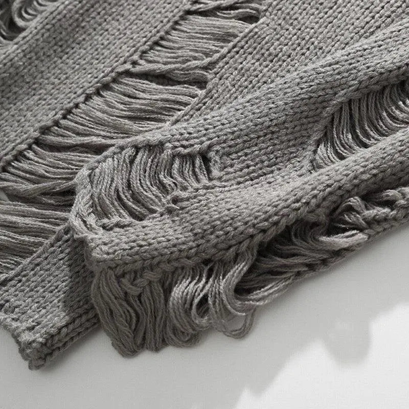 Trendy Punk Tattered Sweater