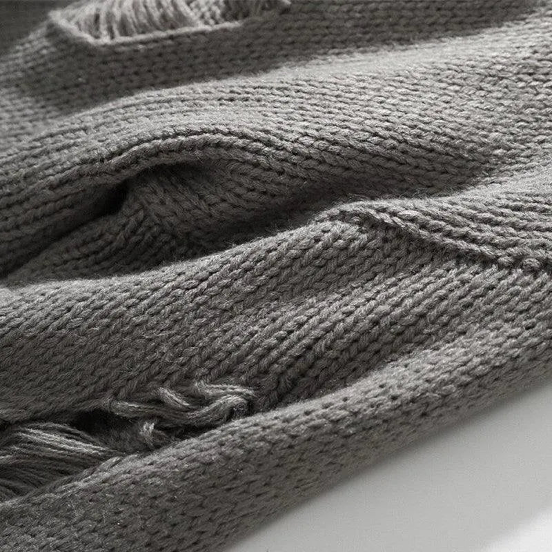 Trendy Punk Tattered Sweater