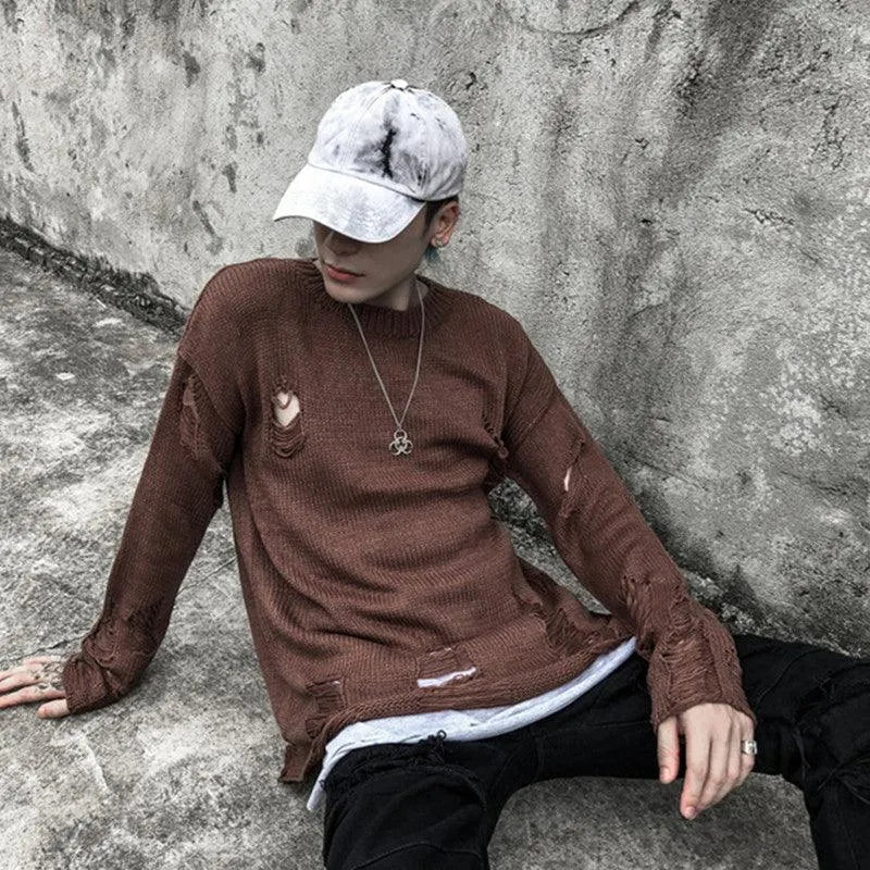 Trendy Punk Tattered Sweater