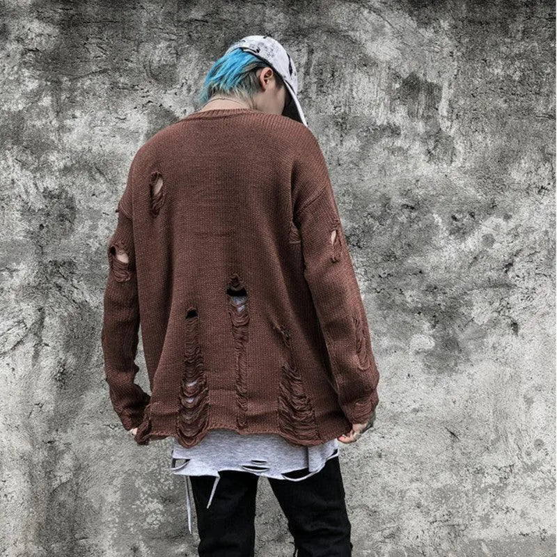 Trendy Punk Tattered Sweater