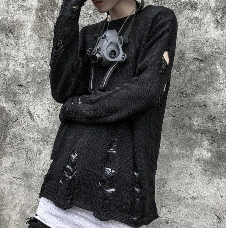 Trendy Punk Tattered Sweater