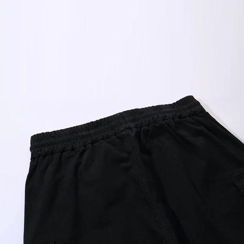 Letter Embroidery Belt Multi Pockets Jogger Pants