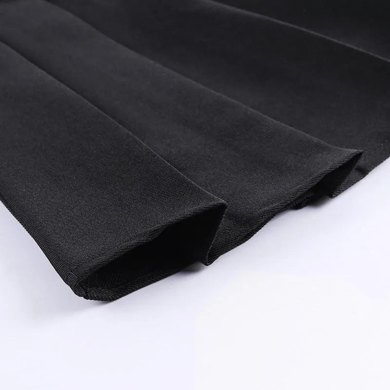High Waist Student Pleat Skirt