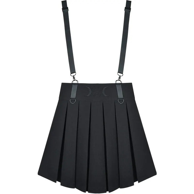 High Waist Student Pleat Skirt