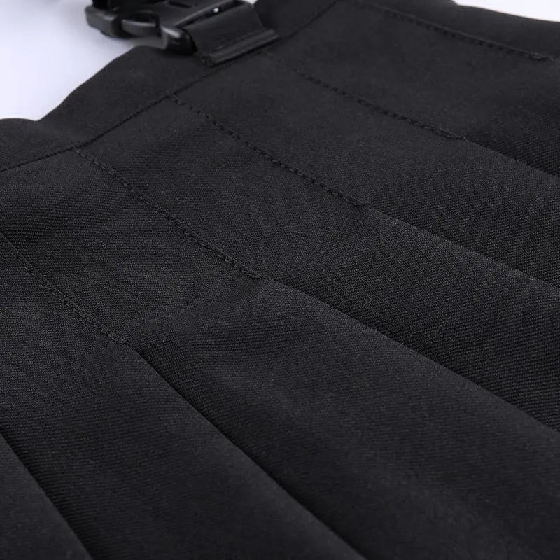 High Waist Student Pleat Skirt