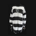 Punk Style Ripped Stripe Sweater