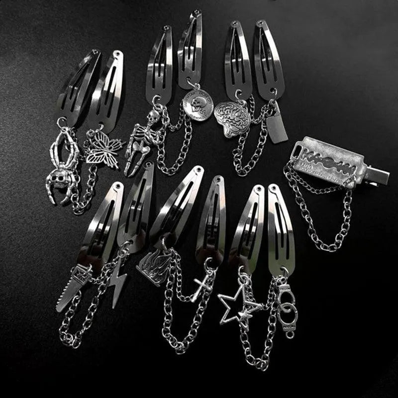 Spider Butterfly Skeleton Lighting Chain Hairpin
