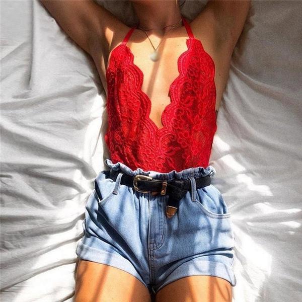 Lace V-neck Bodysuit